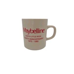 Maybelline Makeup Coffee Cup Mug N Little Rock Tenth Anniversary 1975-1985 Vtg